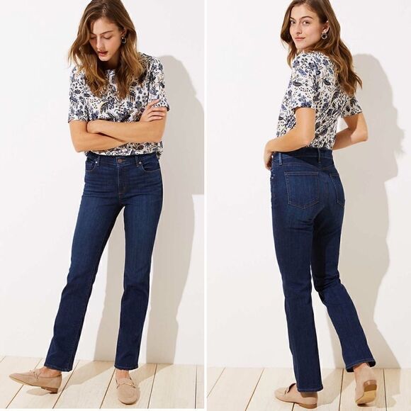 Loft Modern Boot Dark Wash Jeans - Picture 1 of 4